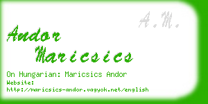 andor maricsics business card